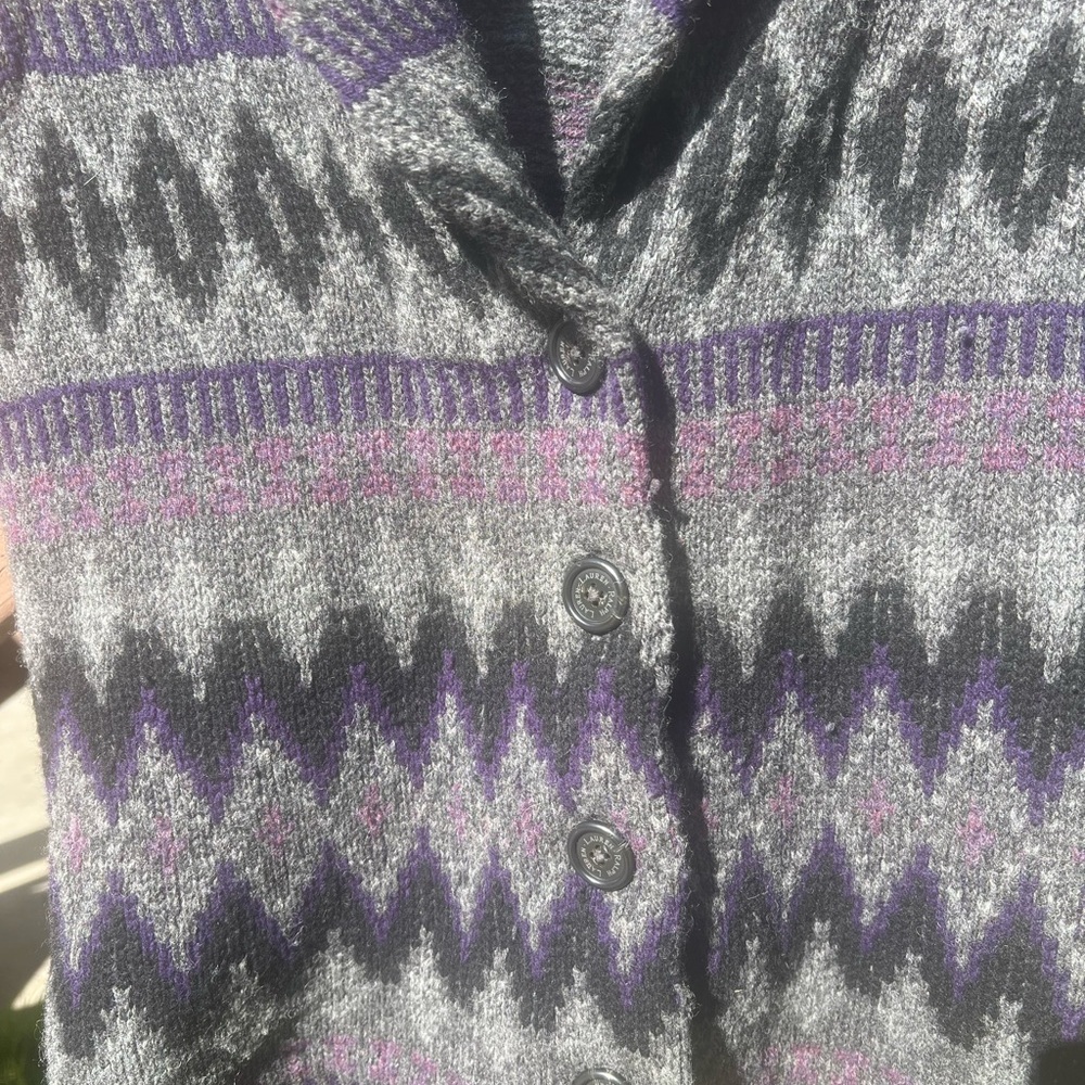Ralph Lauren Purple and Gray Wool Vest - Picture 3 of 6